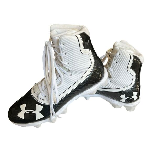 Under Amour Highlight Football Cleats. White/Black. Size: 7.5 Mens - Picture 3 of 10